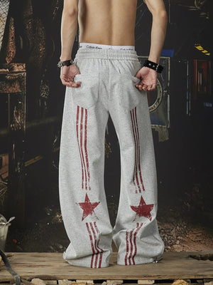 Graphic sweatpants – Heather Grey, on model back | XoKool