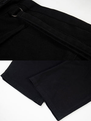 Strap cargo pants – Black, D-ring and hem close-up | XoKool