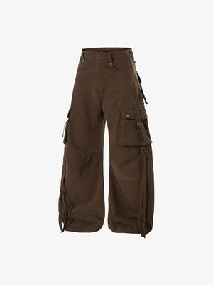 Strap cargo pants – Brown, side view | XoKool