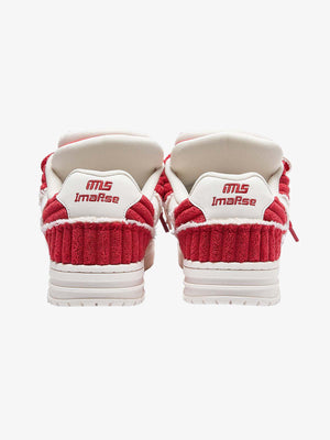 Rote Cord-Sneaker – Rückansicht | XoKool