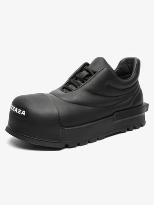 Gesteppte Puffy Plateau-Sneaker mit Big Toe Cap – Schwarz, Seitenansicht | XoKool