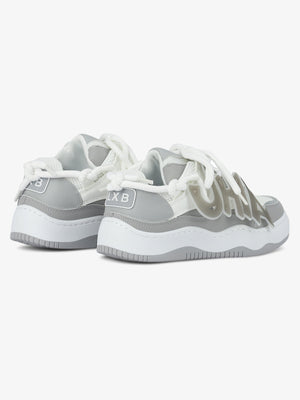 Glow Graffiti Sneaker – Grau, von hinten 3/4 | XoKool