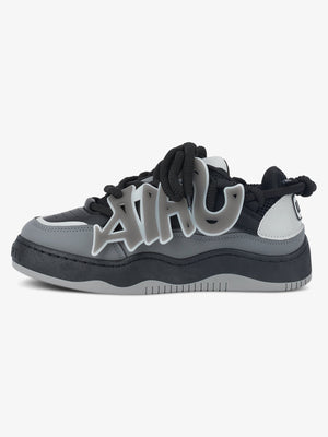 Glow in the Dark Graffiti Skate Sneaker – Schwarz, Seitenansicht | XoKool