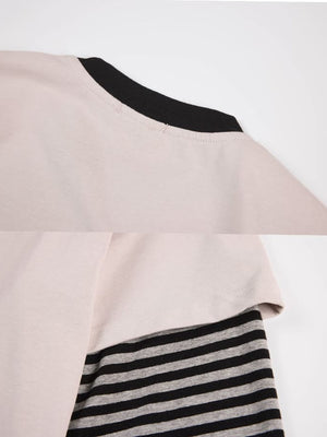 Layered T-Shirt mit gestreiften Ärmeln – Kragen und Ärmel-Layer im Detail | XoKool