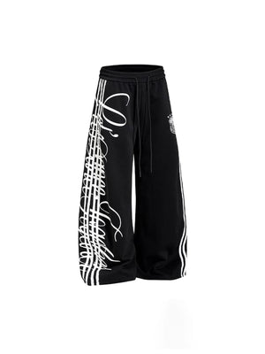 Gestreifte Jogginghose – Schwarz, Seitenansicht | XoKool