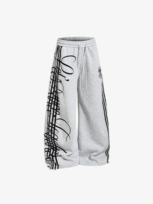 Gestreifte Jogginghose – Grau, Seitenansicht | XoKool