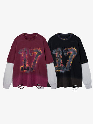Studded Flame Longsleeve – beide Farben, Vorderseite | XoKool