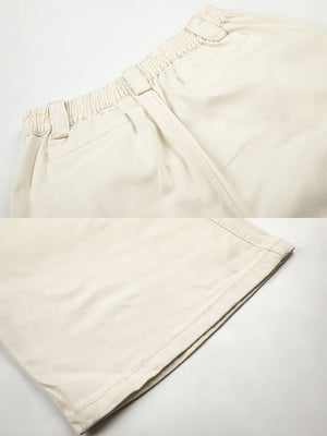 Studded wide leg pants – Cream, detail collage: elastic back waist, hem | XoKool