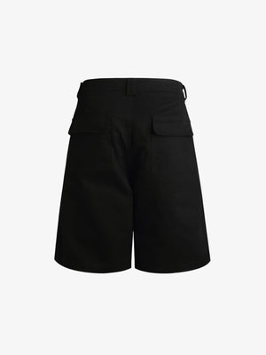 Shorts mit Nieten – Schwarz, Rückansicht flach | XoKool