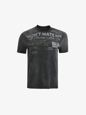 Sun Faded Oversized Graphic T-Shirt mit Spruch – Schwarz, Vorderansicht | XoKool