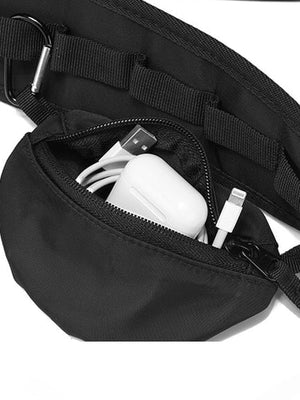 Techwear messenger bag – inner zip pocket with earbuds and cable | XoKool