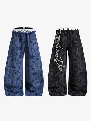 Star sweatpants – Blue and Black (script) together | XoKool