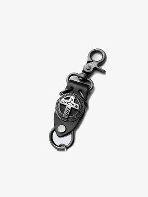 Triple Layer Cross Tab Biker Chain – cross concho tab close-up | XoKool