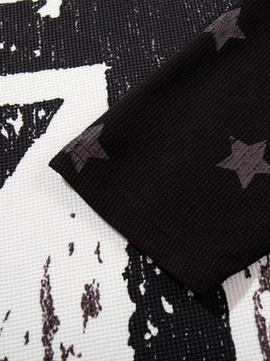 Union Jack raglan tee – sleeve star print close-up | XoKool