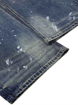 Paint Splatter Jeans – hem and paint splatter close-up | XoKool