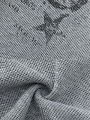 Waffle photo tee – Grey, print and waffle texture close-up | XoKool