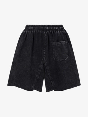 Acid Wash Sweatshorts – Washed Black, Rückseite flach | XoKool