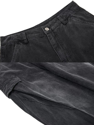 Cargohose mit Reißverschluss am Saum – Schwarz, Bund und Tasche in Nahaufnahme | XoKool