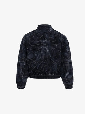 Conjunto de denim negro lavado – chaqueta, espalda plana | XoKool