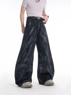Conjunto de denim negro lavado – jeans en modelo, frente | XoKool