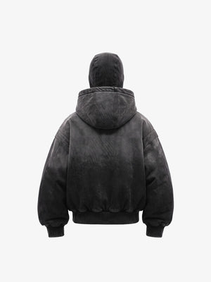 Washed Black Bomberjacke mit Balaclava-Kapuze – Washed Black, Rückansicht | XoKool