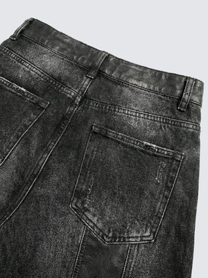 Washed black barrel jeans – back pocket close-up | XoKool