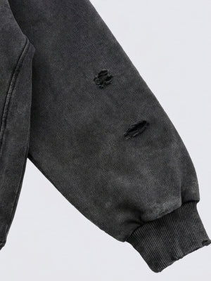 Distressed hoodie – distressed sleeve and cuff | XoKool