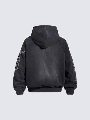 Football Jersey Hoodie – Schwarz, Rückansicht | XoKool