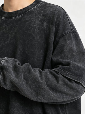 Washed layered long sleeve – shoulder / layered sleeve close-up | XoKool