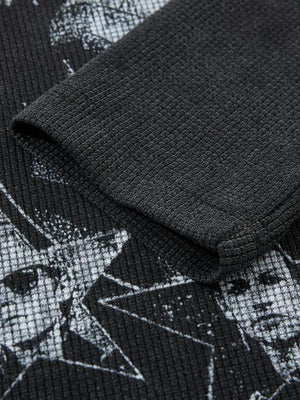 Mock neck waffle tee – sleeve cuff close-up | XoKool