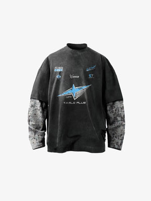 Racing star layered long sleeve – alternate front view | XoKool