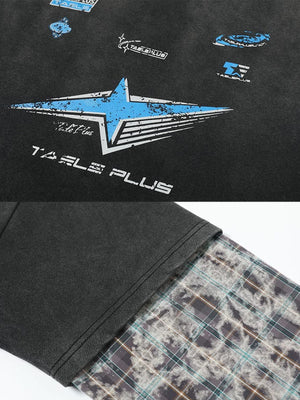 Racing star layered long sleeve – print and sleeve close-up | XoKool