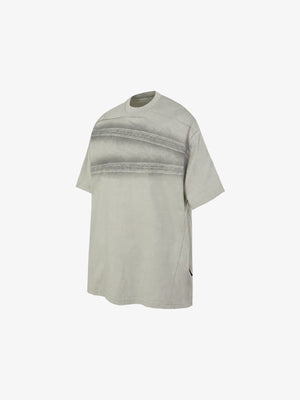 Lace stripe boxy tee – Light grey, angled | XoKool