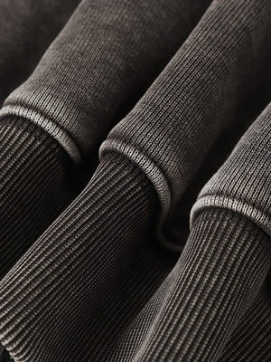 Hoodie zippé marron – gros plan sur les poignets côtelés | XoKool