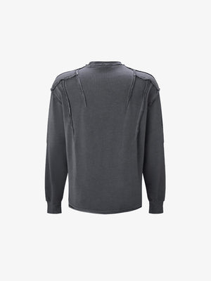 Washed Celestial Sweatshirt mit Raw Seams – Washed Anthrazit, Rückansicht | XoKool