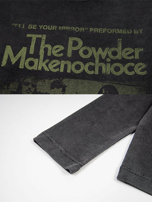 Charcoal poster print tee – print and cuff close-up | XoKool