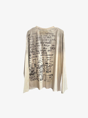 Washed Cream Longsleeve mit Sketch Print – Rückansicht | XoKool