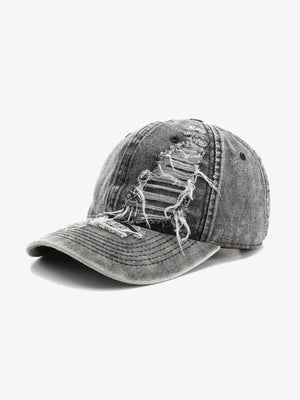 Washed Distressed Baseball Cap in Five Colors – Washed Black, angled view | XoKool