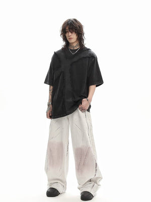 Gothic cross tee – Black, on model full length | XoKool