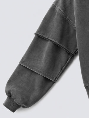 Flaggen-Sweatshirt – Nahaufnahme des Layered-Ärmels | XoKool