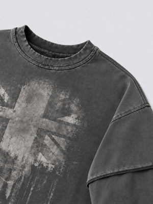 Flag sweatshirt – Neckline and print close-up | XoKool