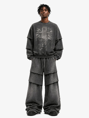 Flag sweatshirt – On model, front full outfit | XoKool