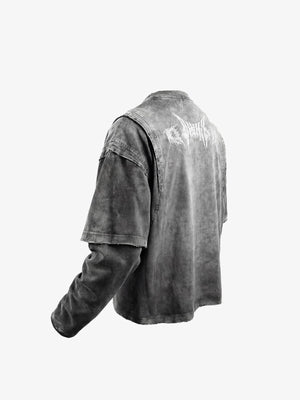 Washed layered long sleeve – side/back angled view | XoKool