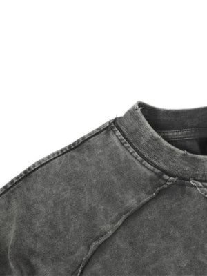 Raw seam long sleeve shirt – collar close-up | XoKool