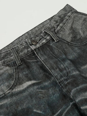 Graue Wide Leg Jeans – Bund im Detail | XoKool