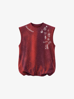 Sleeveless muscle tee – Red, front view | XoKool