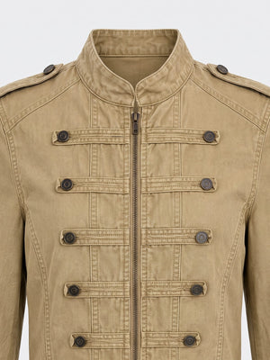 Napoleon jacket – Khaki, front close-up | XoKool