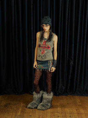 Graphic tank top – on female model, front | XoKool