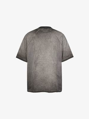 Washed Raglan T-Shirt with Mesh Side Panels – Brown, back view | XoKool