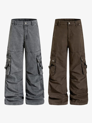 Washed cargo pants – Grey and Brown, side by side | XoKool